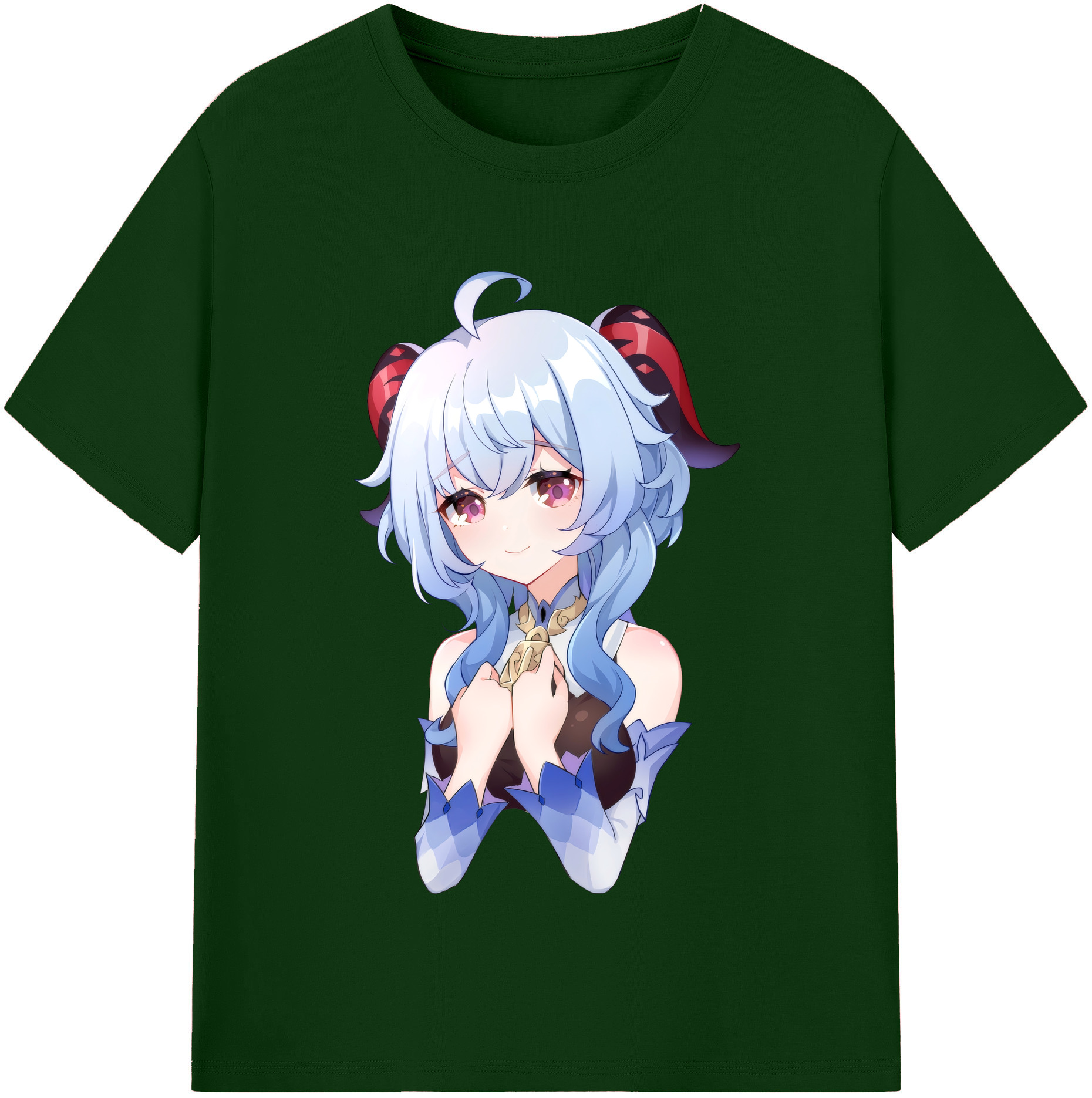 げんし神 甘雨 かんう genshin Ganyu 綿100％半袖Tシャツ（フロントプリント）
